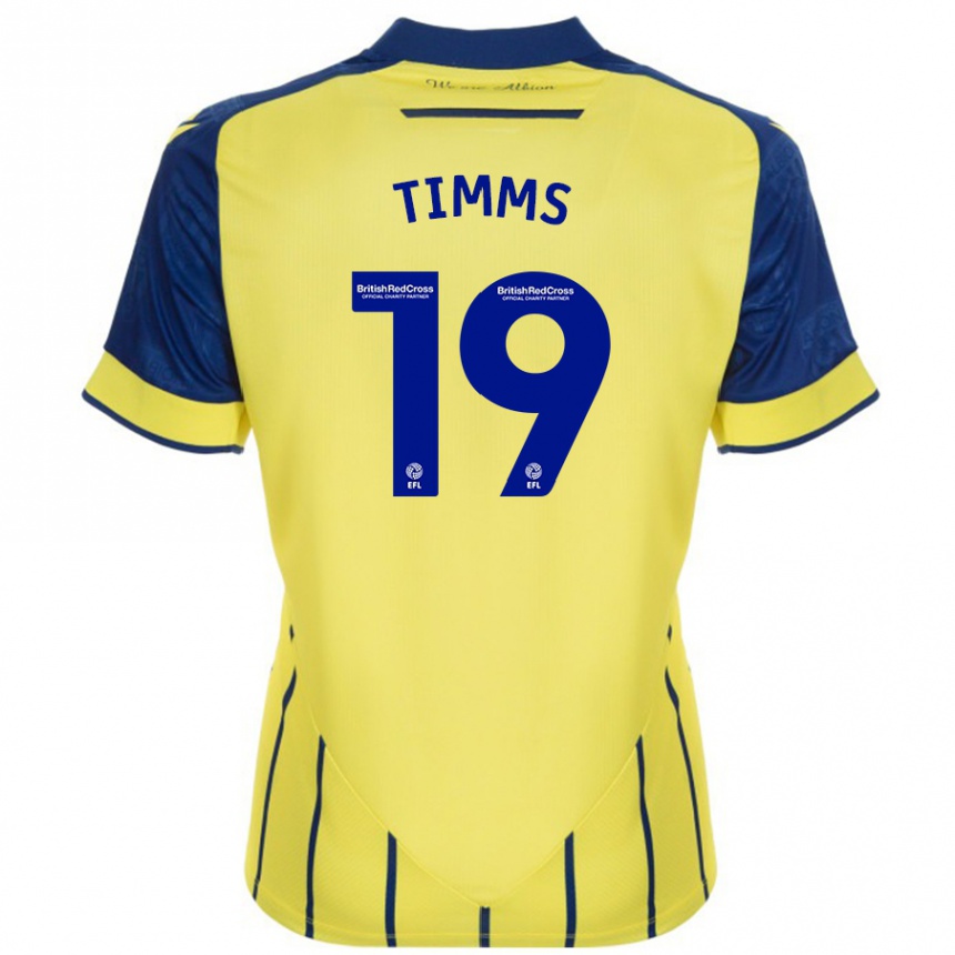 Kids Football Maria Timms #19 Yellow Blue Away Jersey 2024/25 T-Shirt Za