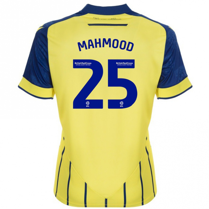 Kids Football Mahmood #25 Yellow Blue Away Jersey 2024/25 T-Shirt Za