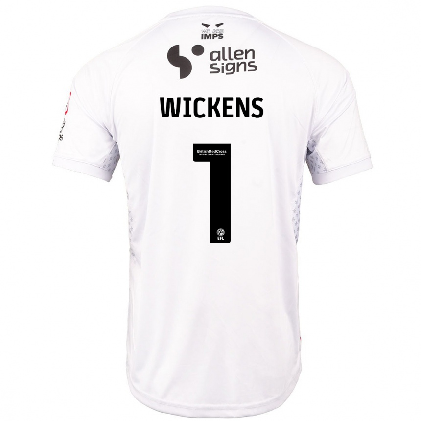 Kids Football George Wickens #1 Red White Away Jersey 2024/25 T-Shirt Za