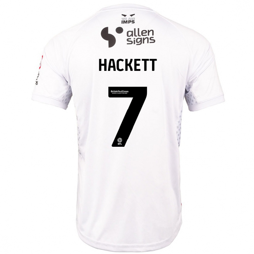 Kids Football Reeco Hackett #7 Red White Away Jersey 2024/25 T-Shirt Za