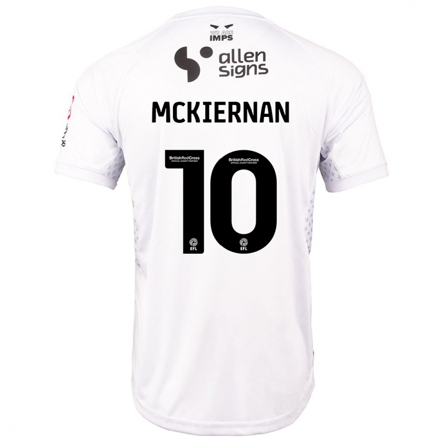 Kids Football Jj Mckiernan #10 Red White Away Jersey 2024/25 T-Shirt Za