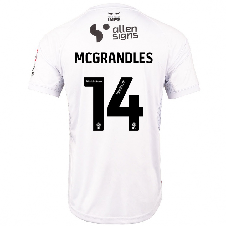 Kids Football Conor Mcgrandles #14 Red White Away Jersey 2024/25 T-Shirt Za