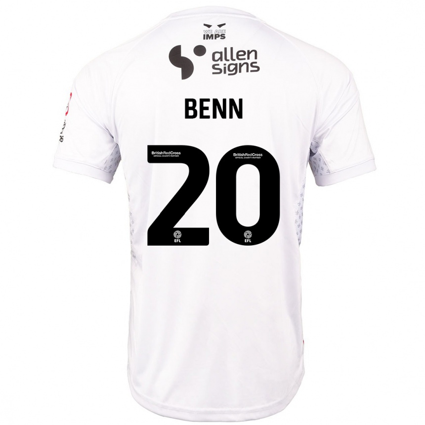 Kids Football Jay Benn #20 Red White Away Jersey 2024/25 T-Shirt Za