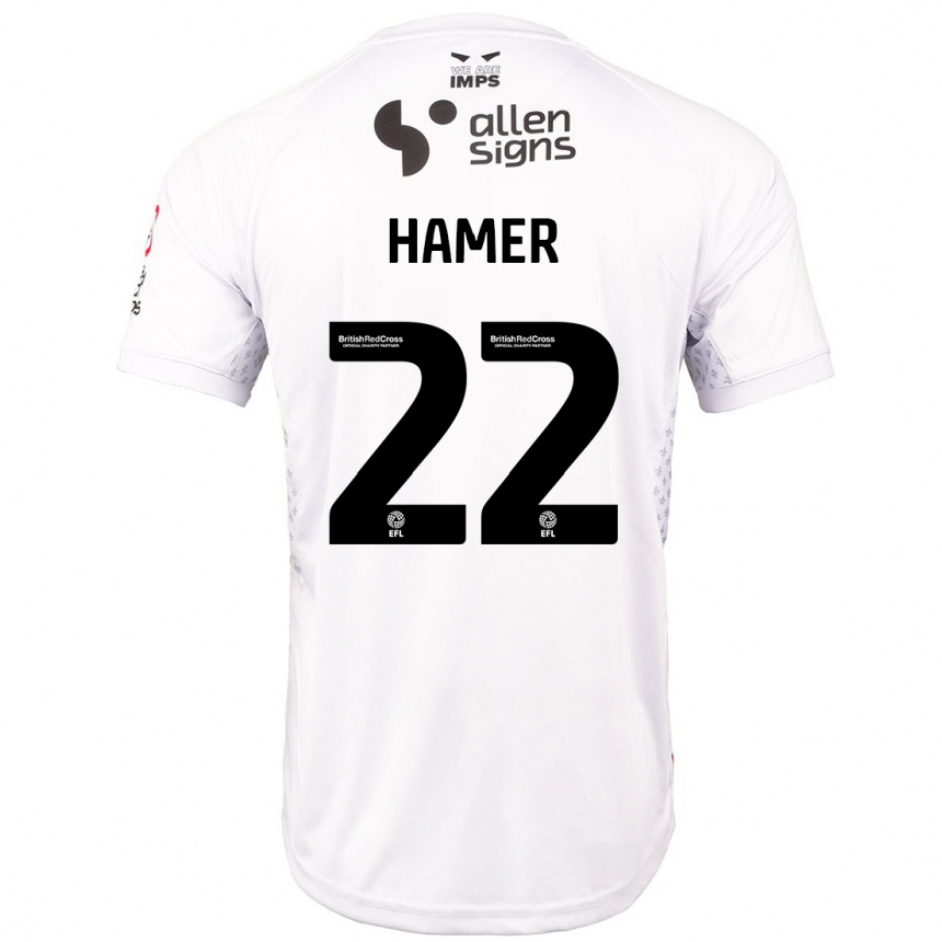 Kids Football Tom Hamer #22 Red White Away Jersey 2024/25 T-Shirt Za