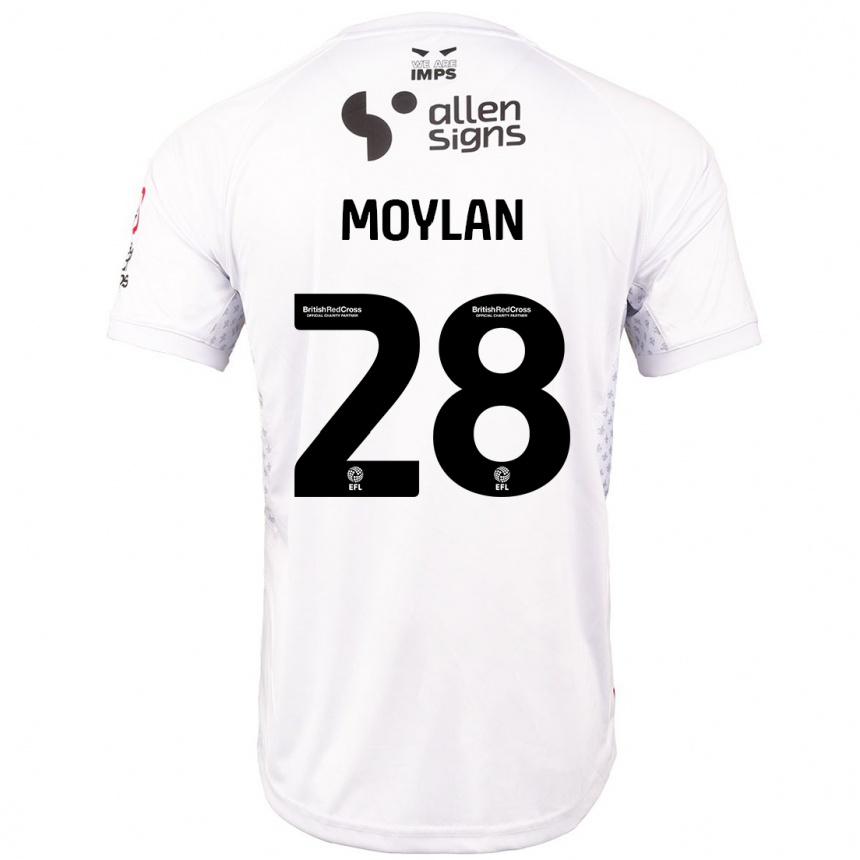 Kids Football Jack Moylan #28 Red White Away Jersey 2024/25 T-Shirt Za