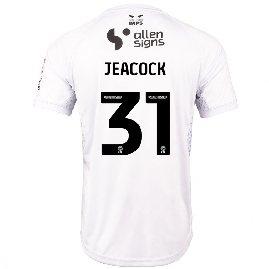 Kids Football Zach Jeacock #31 Red White Away Jersey 2024/25 T-Shirt Za