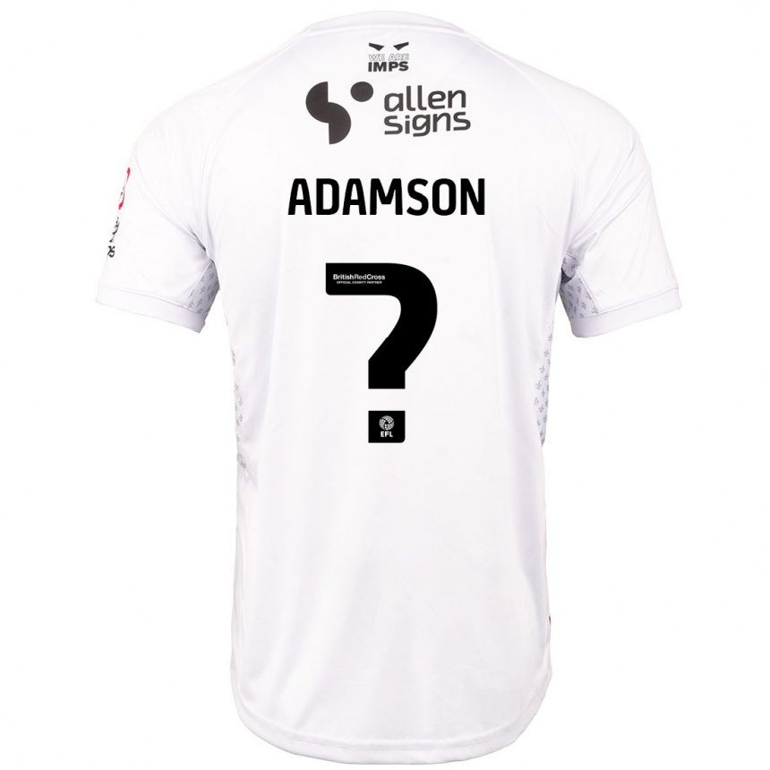 Kids Football Bailey Adamson #0 Red White Away Jersey 2024/25 T-Shirt Za