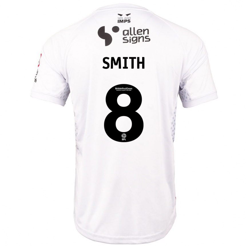 Kids Football Alistair Smith #8 Red White Away Jersey 2024/25 T-Shirt Za