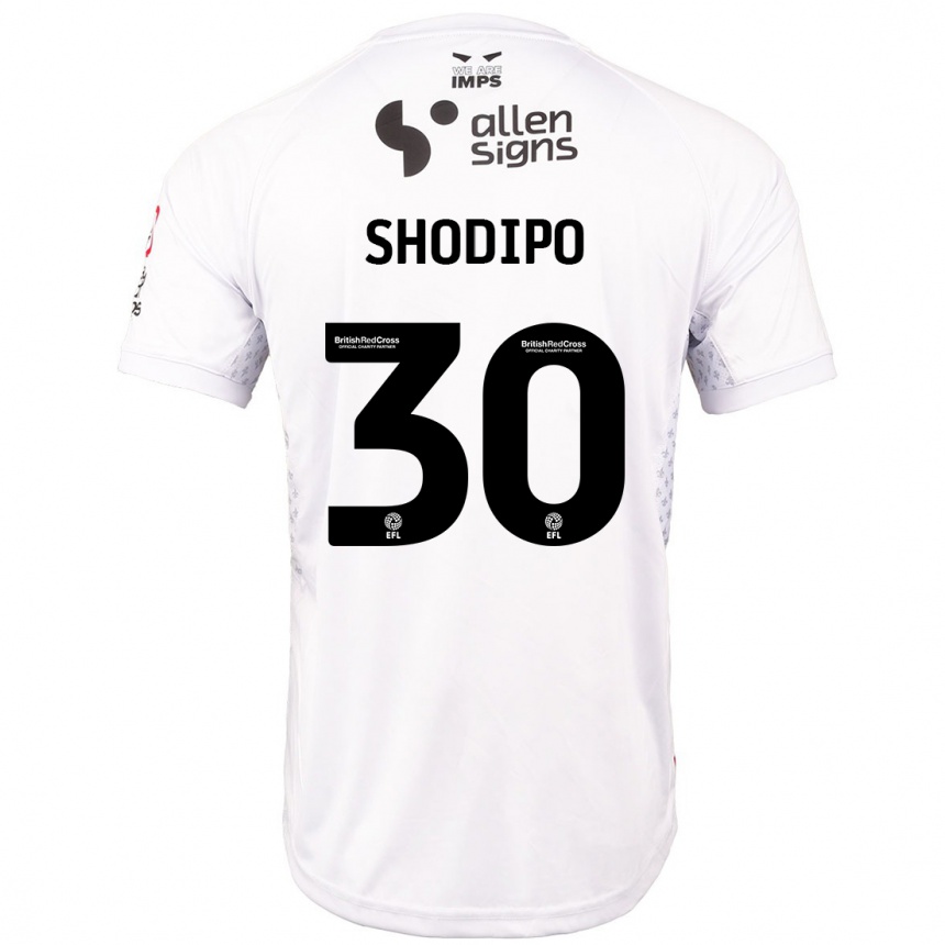 Kids Football Olamide Shodipo #30 Red White Away Jersey 2024/25 T-Shirt Za