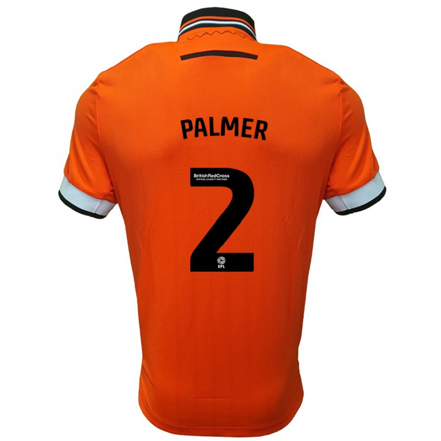 Kids Football Liam Palmer #2 Orange White Away Jersey 2024/25 T-Shirt Za