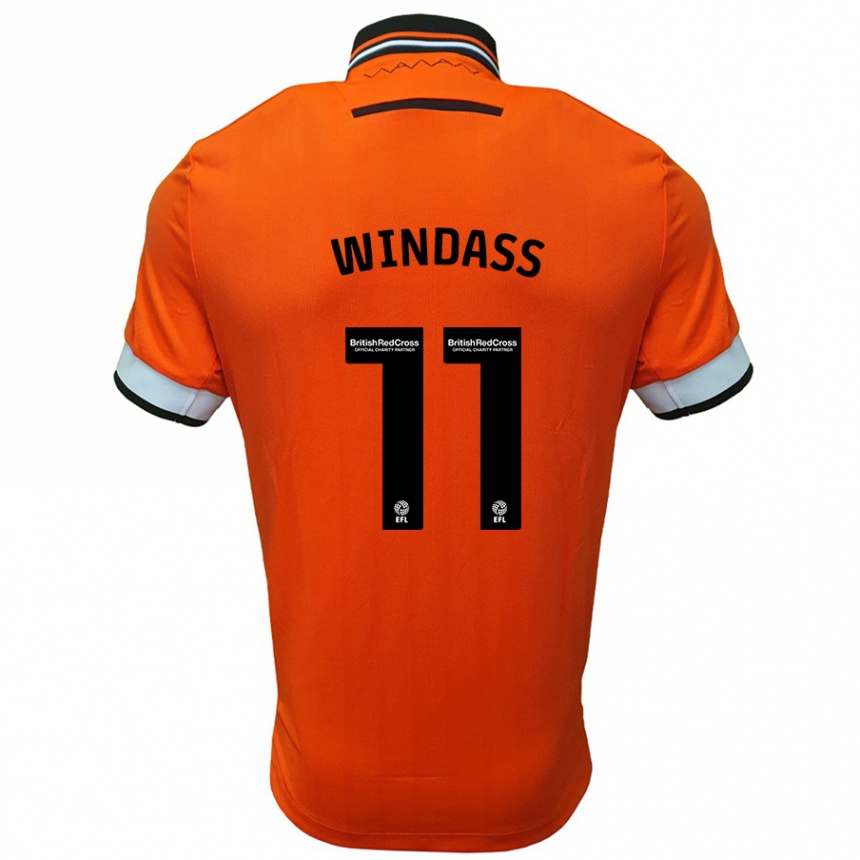 Kids Football Josh Windass #11 Orange White Away Jersey 2024/25 T-Shirt Za