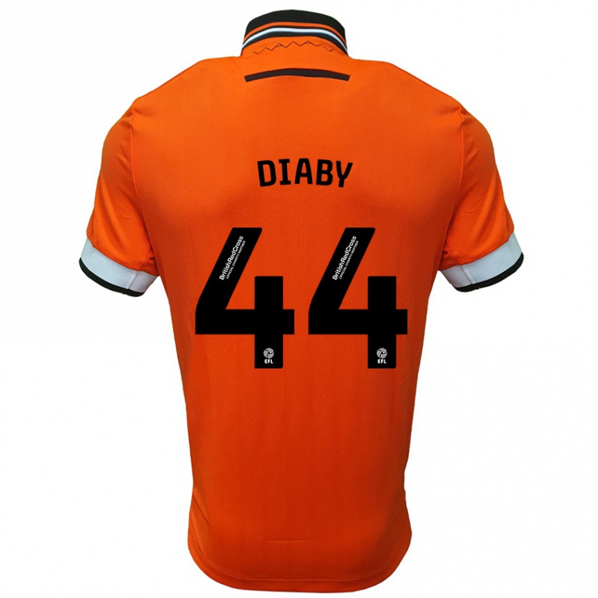 Kids Football Momo Diaby #44 Orange White Away Jersey 2024/25 T-Shirt Za