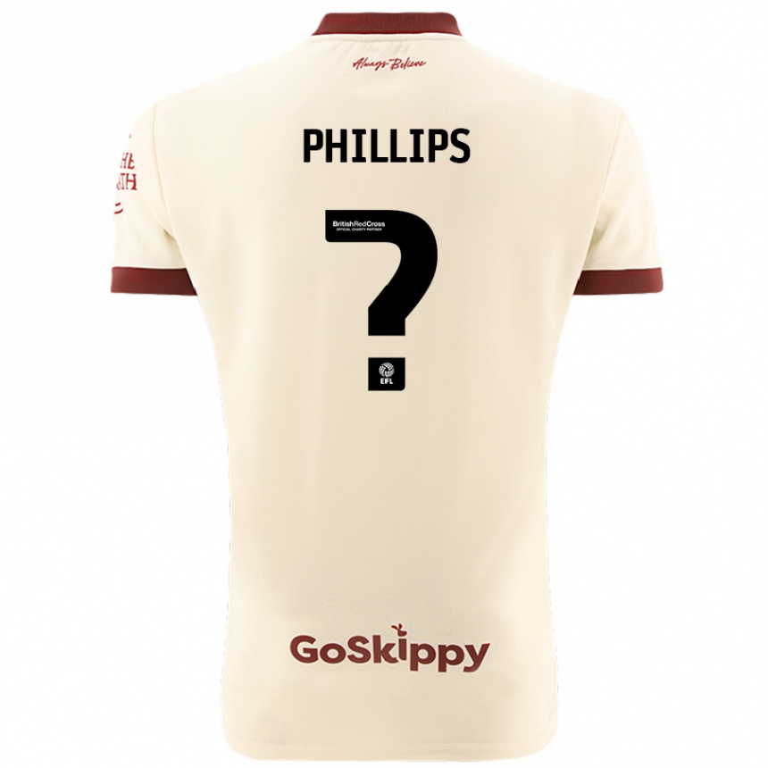 Kids Football Billy Phillips #0 Cream White Away Jersey 2024/25 T-Shirt Za