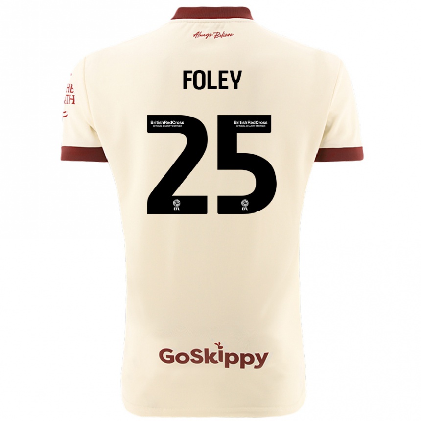 Kids Football Erin Foley #25 Cream White Away Jersey 2024/25 T-Shirt Za