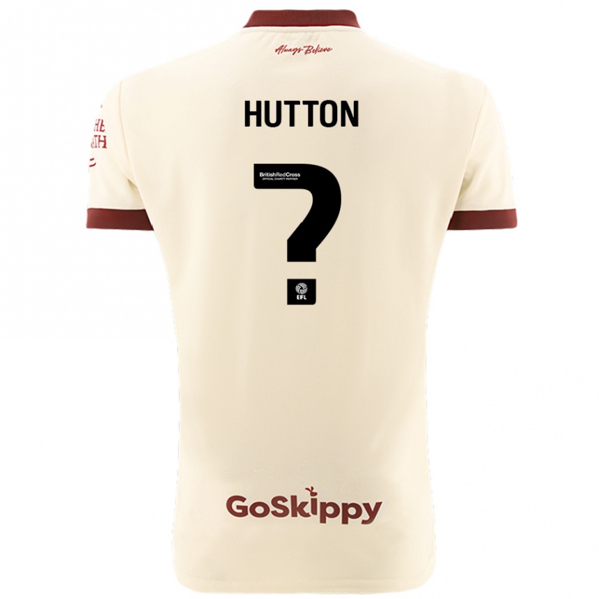 Kids Football Callum Hutton #0 Cream White Away Jersey 2024/25 T-Shirt Za