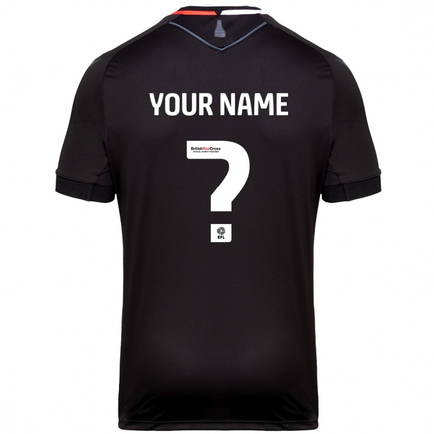 Kids Football Your Name #0 Black Away Jersey 2024/25 T-Shirt Za