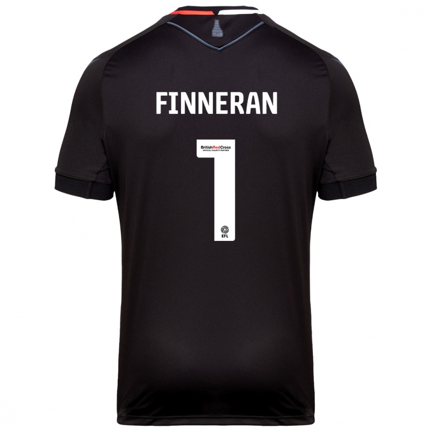 Kids Football Ellie Finneran #1 Black Away Jersey 2024/25 T-Shirt Za