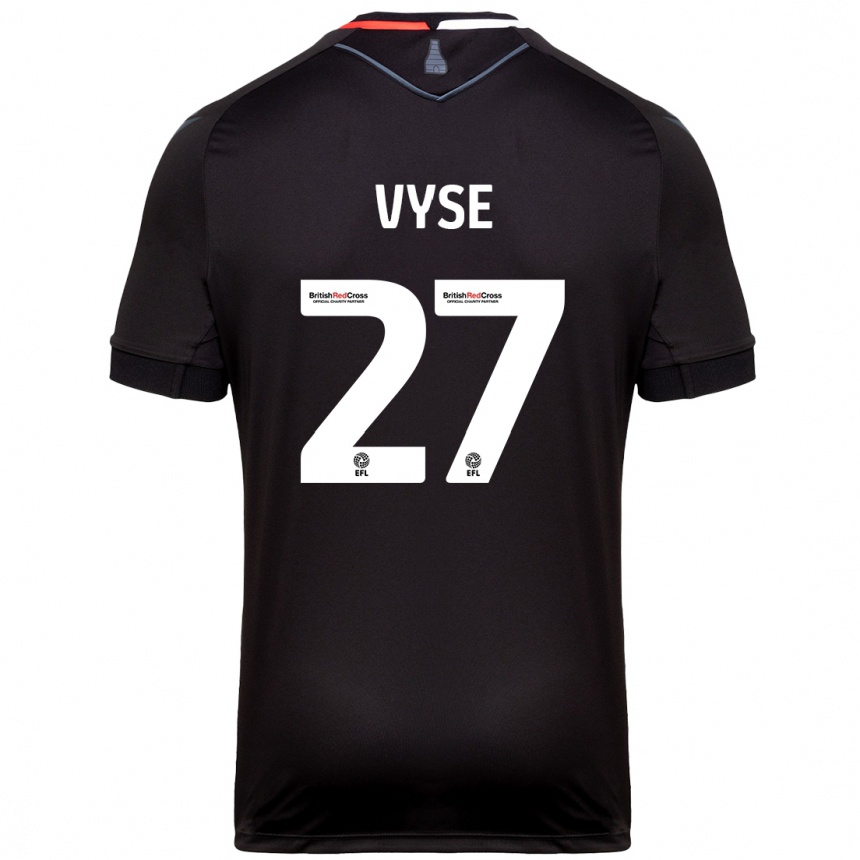 Kids Football Ryah Vyse #27 Black Away Jersey 2024/25 T-Shirt Za