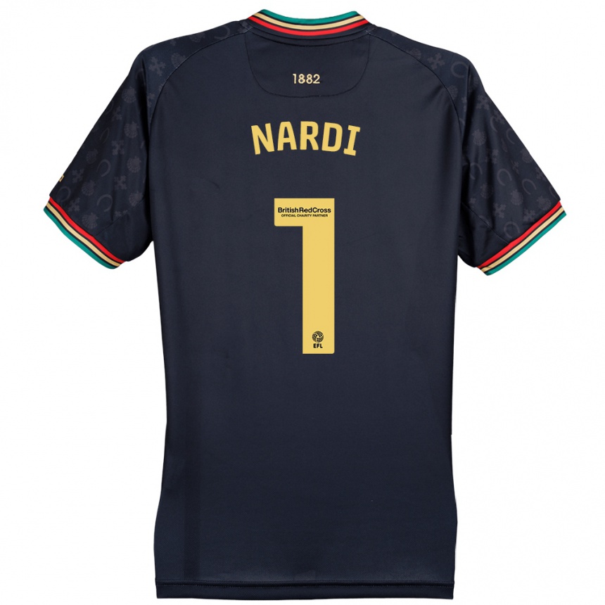 Kids Football Paul Nardi #1 Dark Navy Blue Away Jersey 2024/25 T-Shirt Za