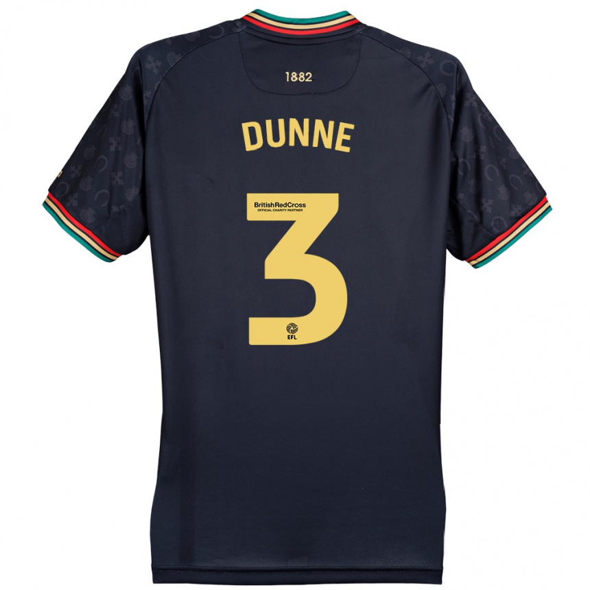 Kids Football Jimmy Dunne #3 Dark Navy Blue Away Jersey 2024/25 T-Shirt Za