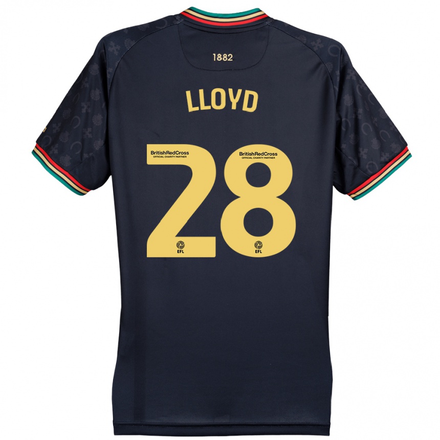 Kids Football Alfie Lloyd #28 Dark Navy Blue Away Jersey 2024/25 T-Shirt Za