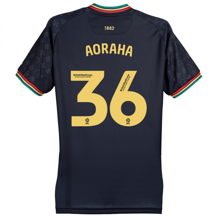 Kids Football Alexander Aoraha #36 Dark Navy Blue Away Jersey 2024/25 T-Shirt Za