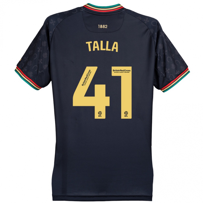 Kids Football Lorent Talla #41 Dark Navy Blue Away Jersey 2024/25 T-Shirt Za