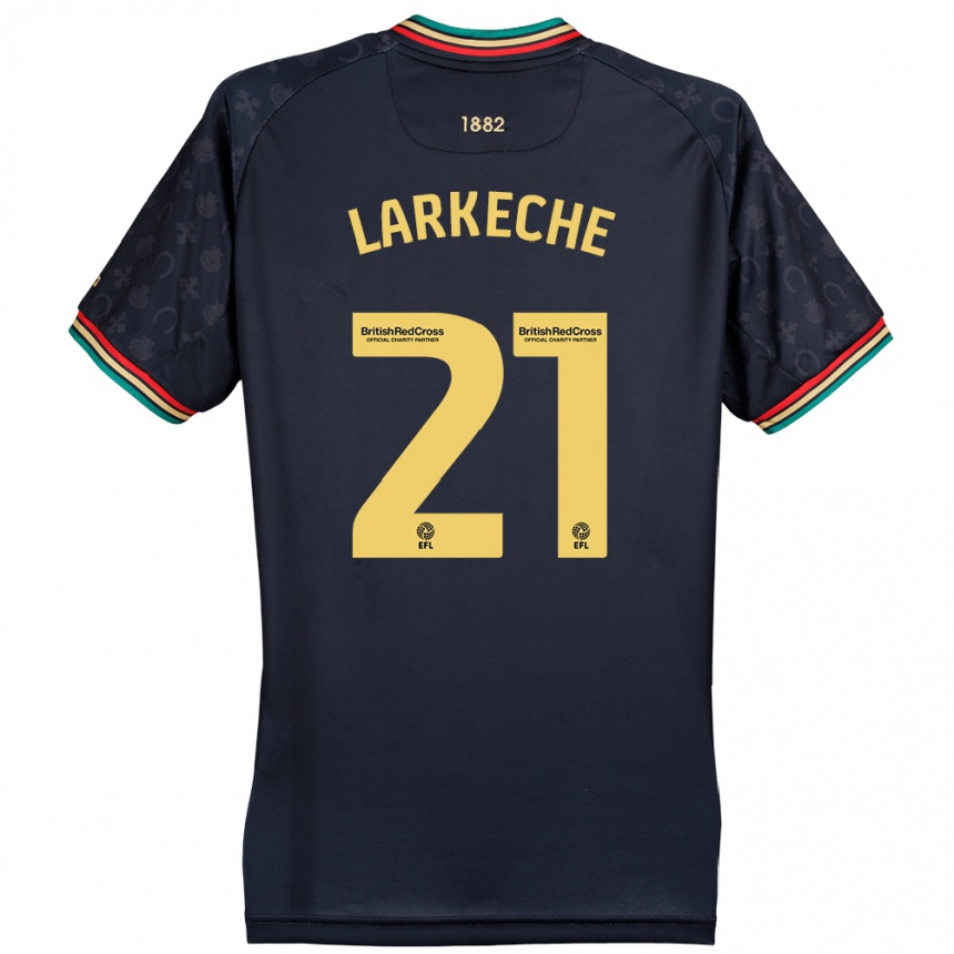 Kids Football Ziyad Larkeche #21 Dark Navy Blue Away Jersey 2024/25 T-Shirt Za