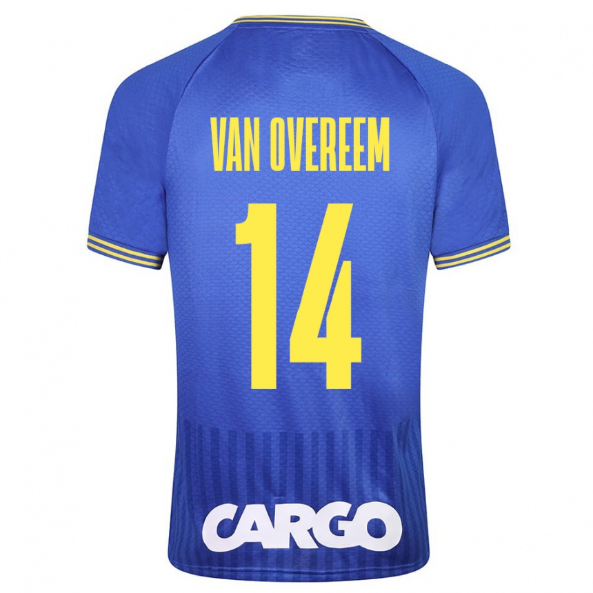 Kids Football Joris Van Overeem #14 White Away Jersey 2024/25 T-Shirt Za