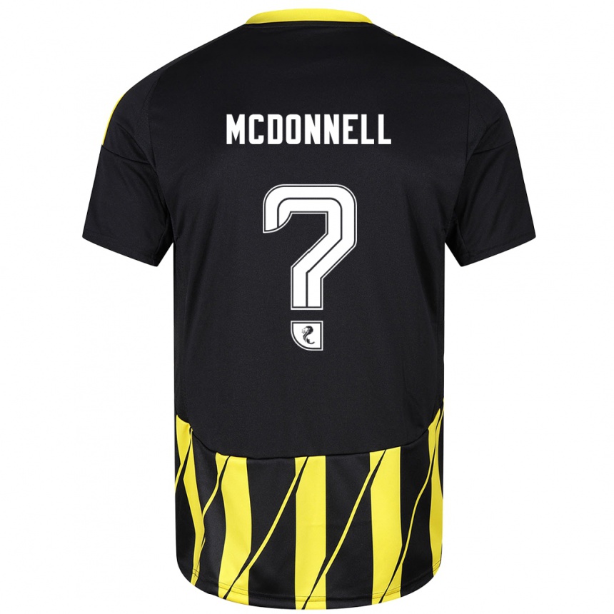 Kids Football Noah Mcdonnell #0 Black Yellow Away Jersey 2024/25 T-Shirt Za