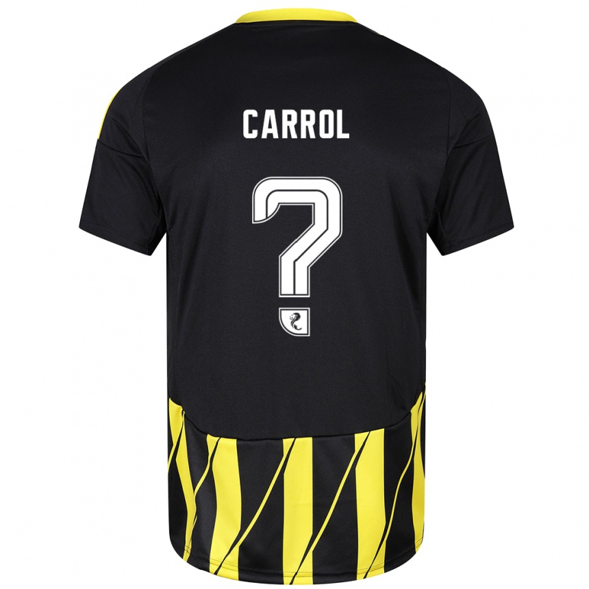 Kids Football Lewis Carrol #0 Black Yellow Away Jersey 2024/25 T-Shirt Za