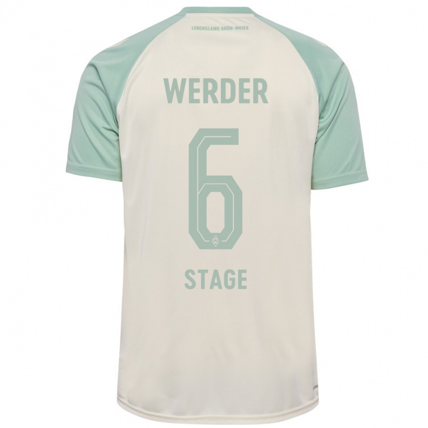 Kids Football Jens Stage #6 Off-White Light Green Away Jersey 2024/25 T-Shirt Za