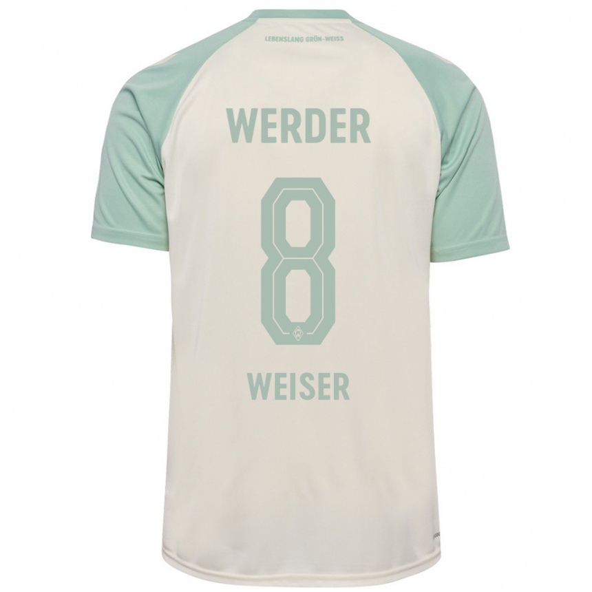 Kids Football Mitchell Weiser #8 Off-White Light Green Away Jersey 2024/25 T-Shirt Za