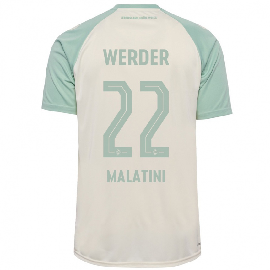 Kids Football Julián Malatini #22 Off-White Light Green Away Jersey 2024/25 T-Shirt Za