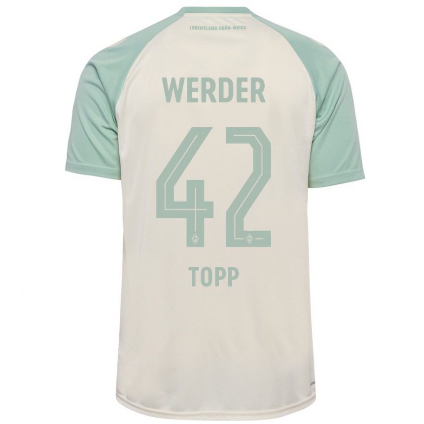 Kids Football Keke Topp #42 Off-White Light Green Away Jersey 2024/25 T-Shirt Za