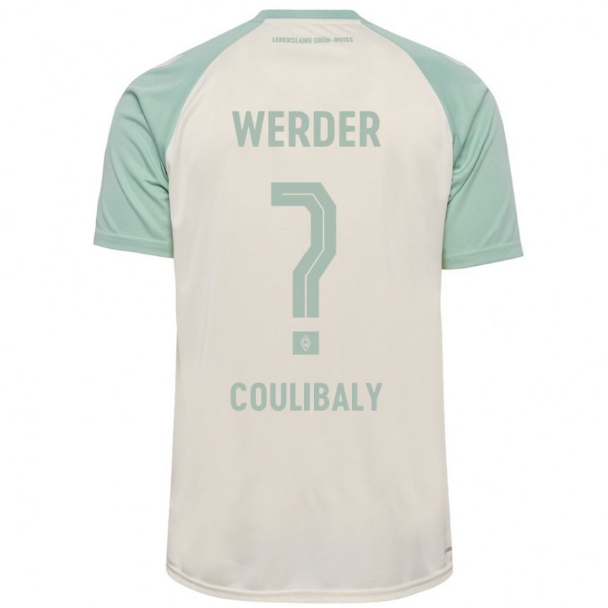 Kids Football Karim Coulibaly #0 Off-White Light Green Away Jersey 2024/25 T-Shirt Za