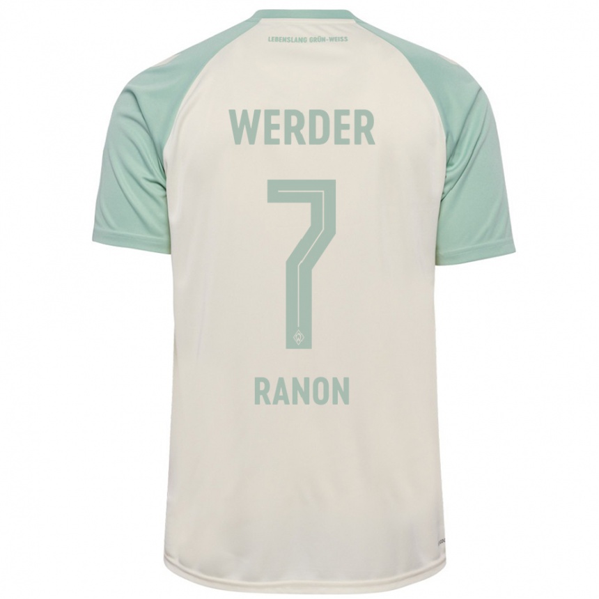 Kids Football Yuval Ranon #7 Off-White Light Green Away Jersey 2024/25 T-Shirt Za