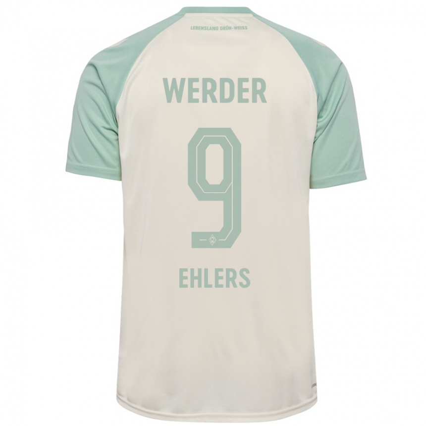 Kids Football Jannic Ehlers #9 Off-White Light Green Away Jersey 2024/25 T-Shirt Za