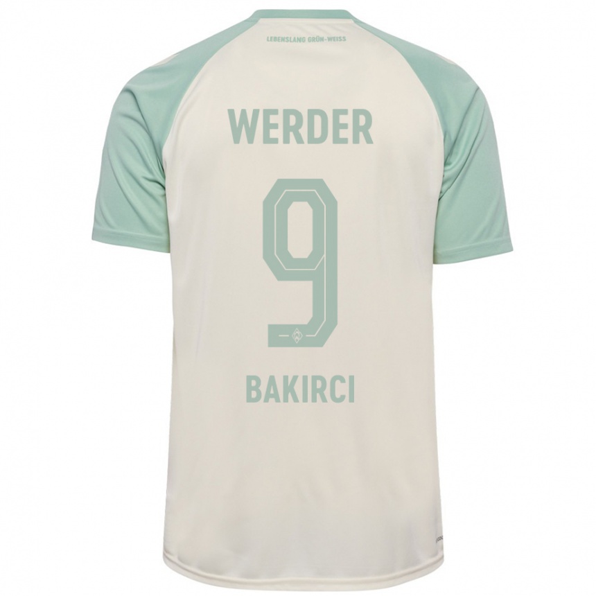 Kids Football Yunus Bakirci #9 Off-White Light Green Away Jersey 2024/25 T-Shirt Za