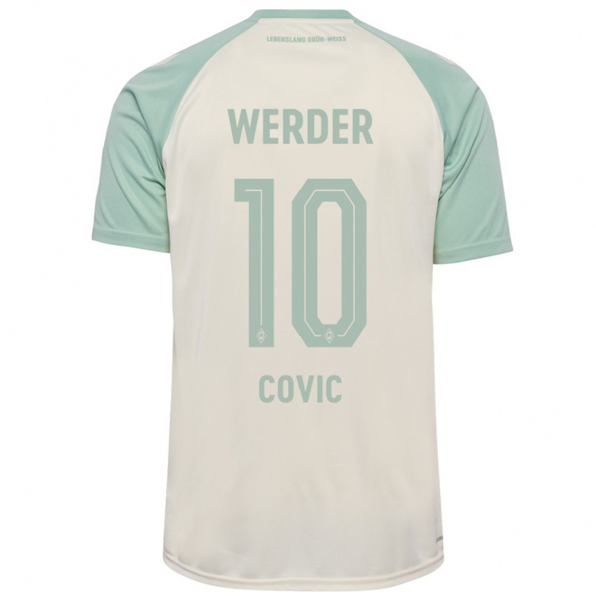 Kids Football Patrice Covic #10 Off-White Light Green Away Jersey 2024/25 T-Shirt Za