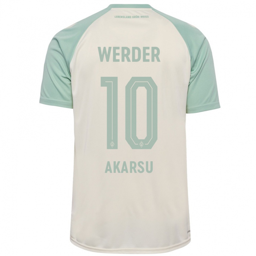 Kids Football Mikail Bura Akarsu #10 Off-White Light Green Away Jersey 2024/25 T-Shirt Za