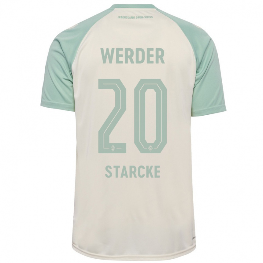 Kids Football Bennet Starcke #20 Off-White Light Green Away Jersey 2024/25 T-Shirt Za