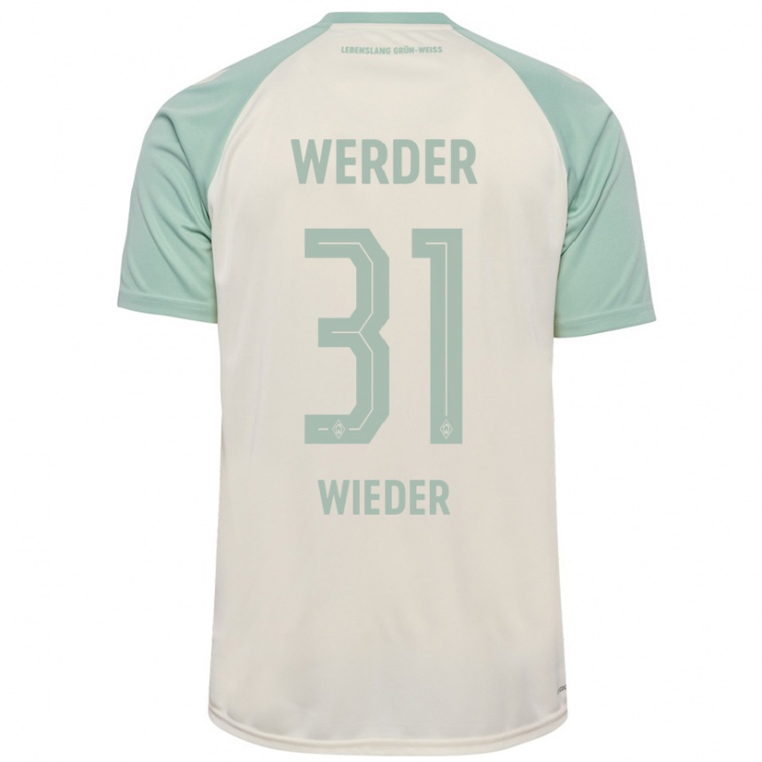 Kids Football Verena Wieder #31 Off-White Light Green Away Jersey 2024/25 T-Shirt Za