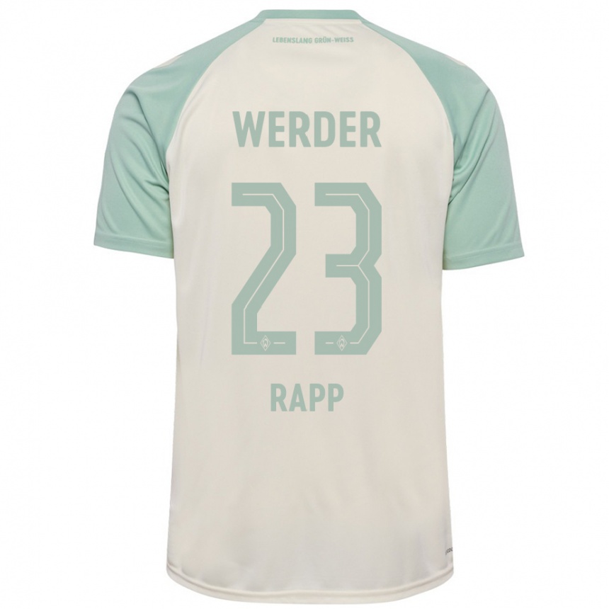 Kids Football Nicolai Rapp #23 Off-White Light Green Away Jersey 2024/25 T-Shirt Za