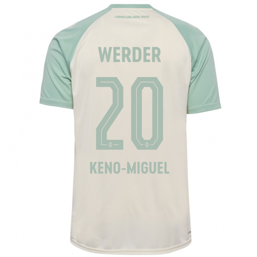 Kids Football Keno-Miguel Meyer #20 Off-White Light Green Away Jersey 2024/25 T-Shirt Za