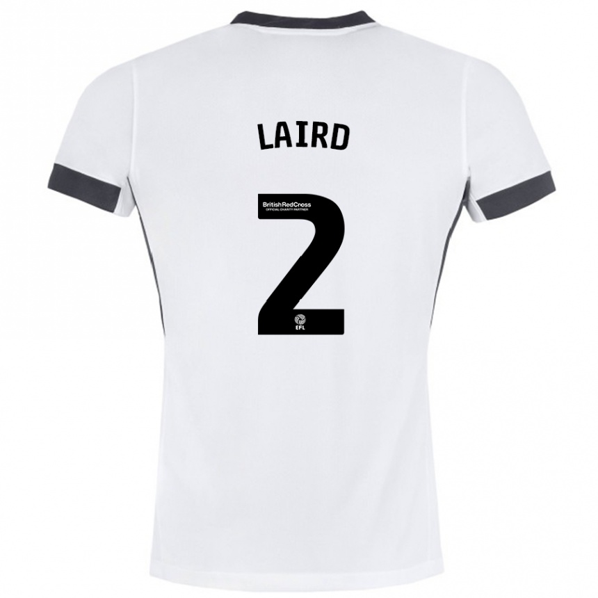 Kids Football Ethan Laird #2 White Black Away Jersey 2024/25 T-Shirt Za