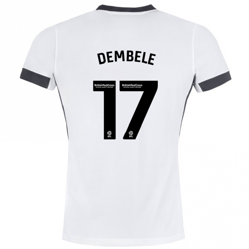 Kids Football Siriki Dembélé #17 White Black Away Jersey 2024/25 T-Shirt Za