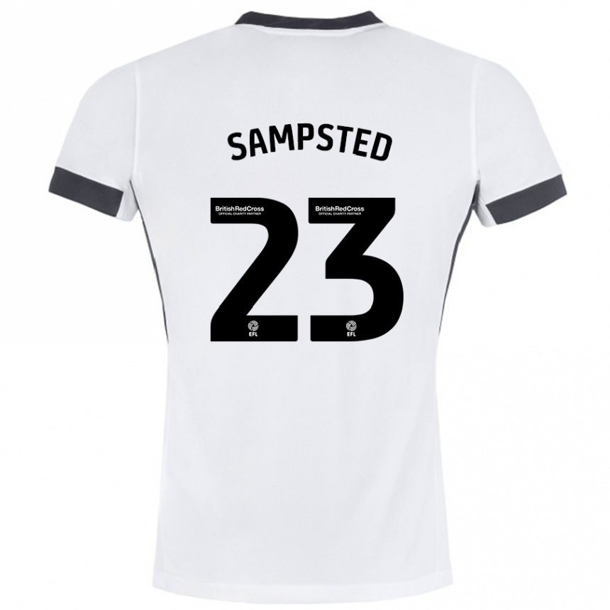 Kids Football Alfons Sampsted #23 White Black Away Jersey 2024/25 T-Shirt Za