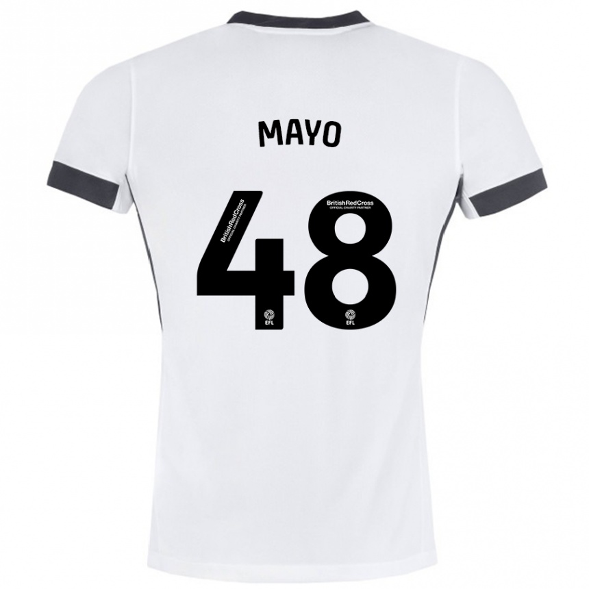 Kids Football Bradley Mayo #48 White Black Away Jersey 2024/25 T-Shirt Za