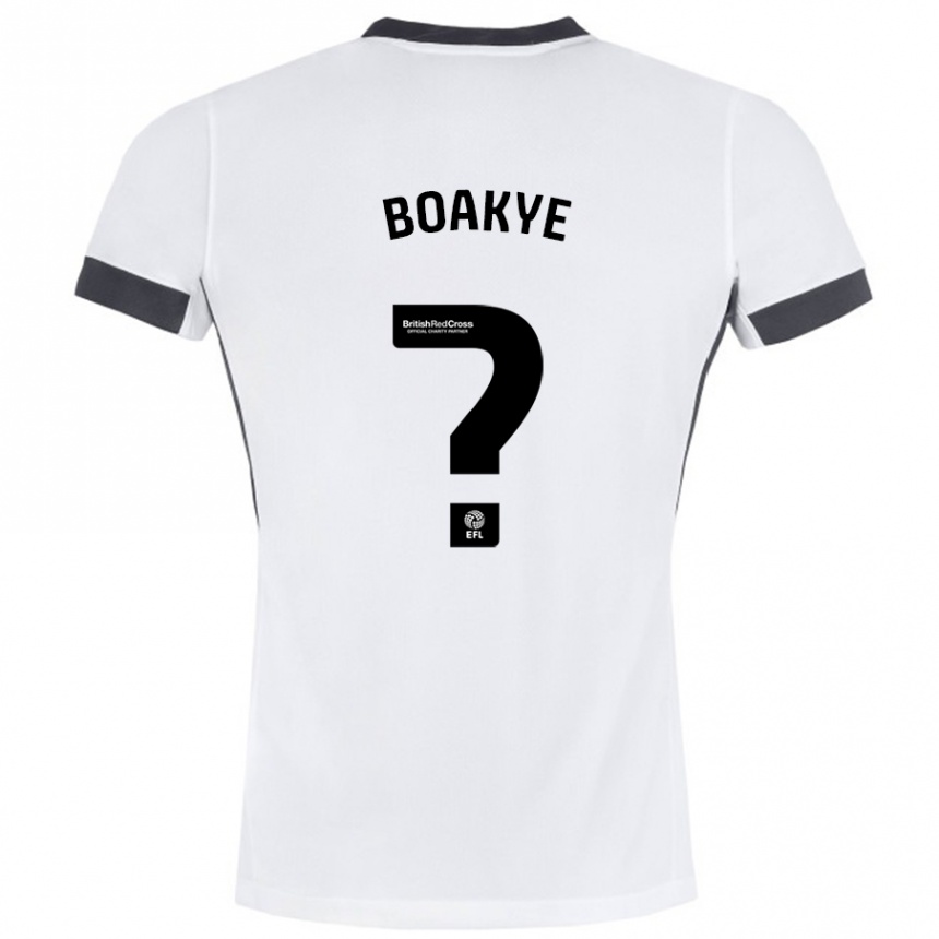 Kids Football Godfred Boakye #0 White Black Away Jersey 2024/25 T-Shirt Za